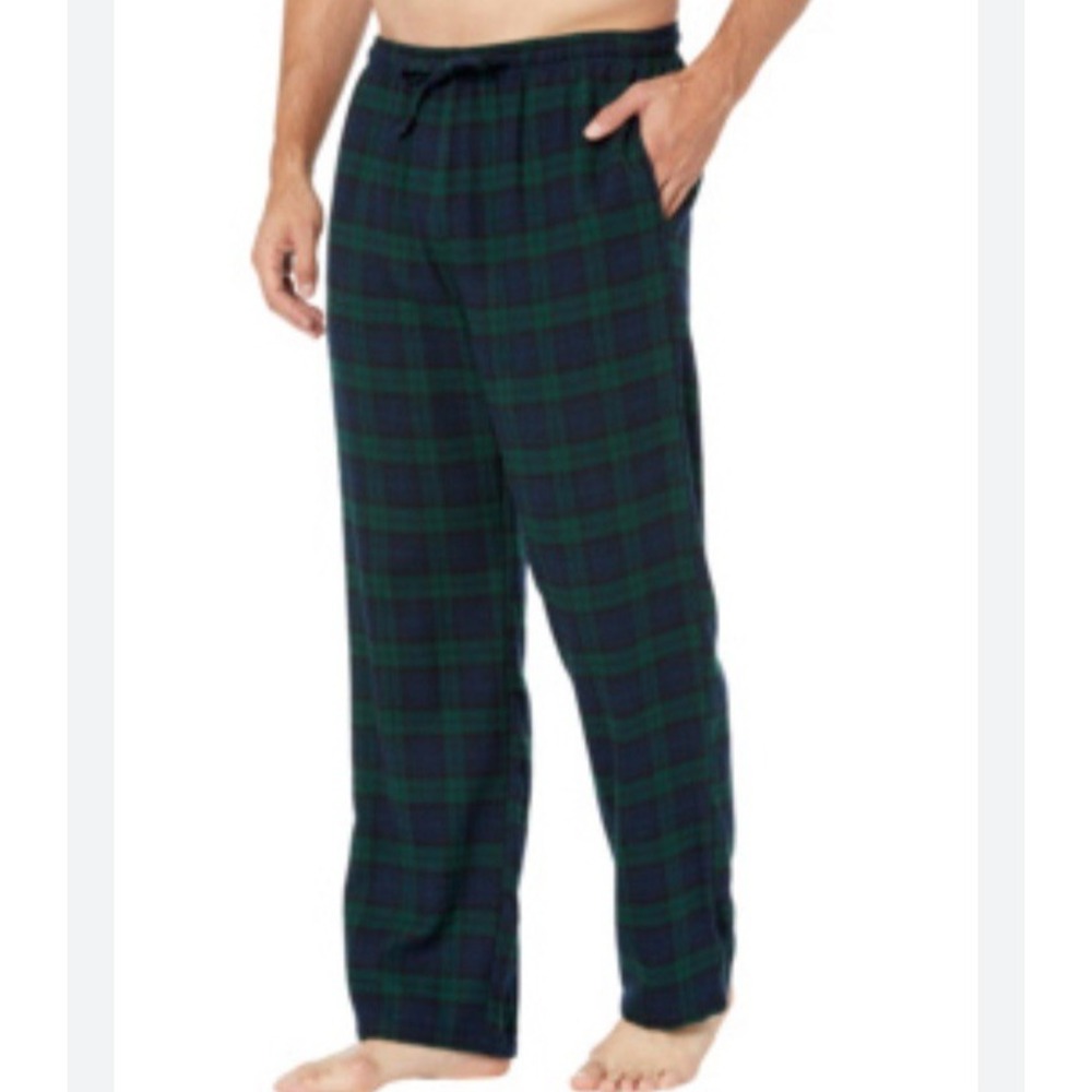 LL Bean Mens Flannel Lounge Pajama Pants XXL Black Watch Scotch Plaid‎ Tartan